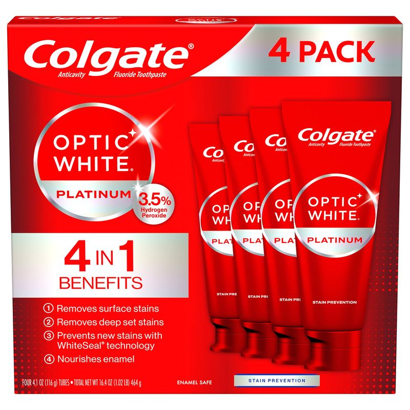 Colgate Optic White Platinum Toothpaste 4/4.1 oz