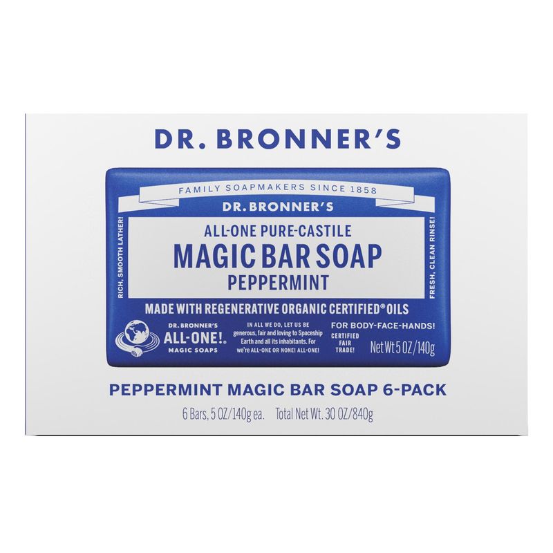 Dr. Bronner'S Peppermint Bar Soap 6/5oz Bars