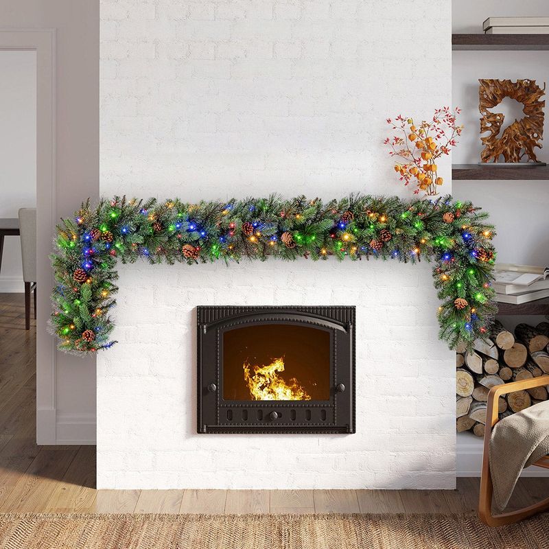 9' Greenery Garland With Pre-Lit Micro LED Dual Color Lights