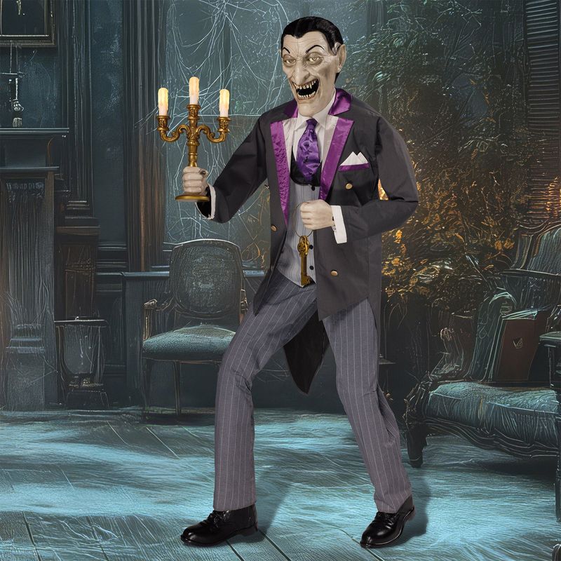 6' Animated Vampire Butler With LCD Eyes & Sound