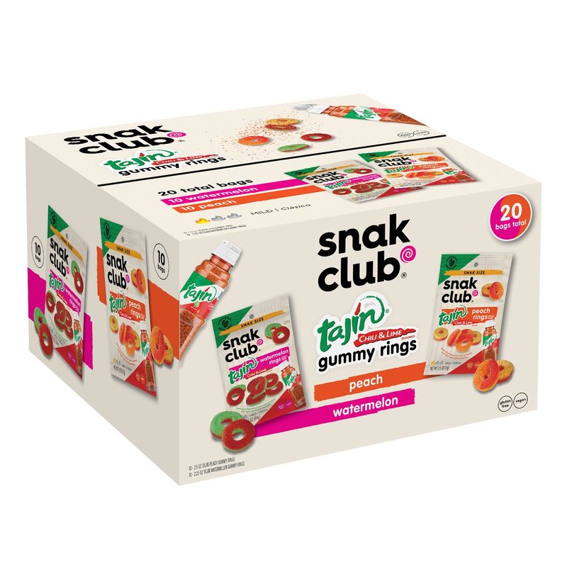 Snak Club Tajin Rings Pch/Wtrmln 20 Count