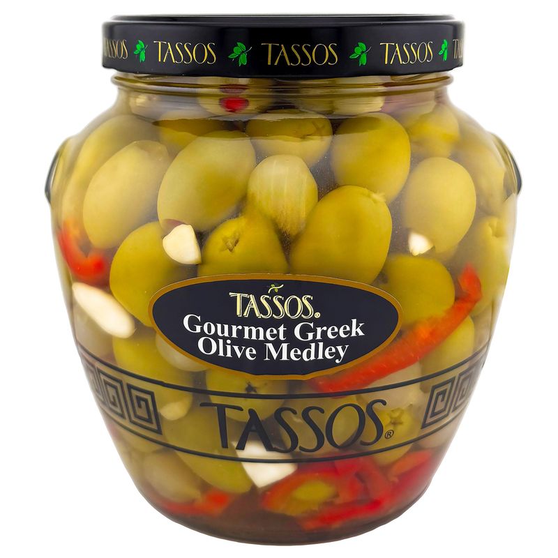 Tassos Medley Gourmet Greek Olives 57.5 oz (3.59 Lbs)