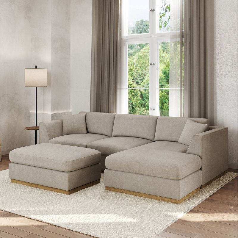 Henredon Caley Reversible Sofa Chaise With Ottoman