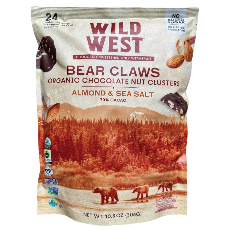Wild West Organic Chocolate Nut Clusters 10.8 oz (0.675 Lbs)