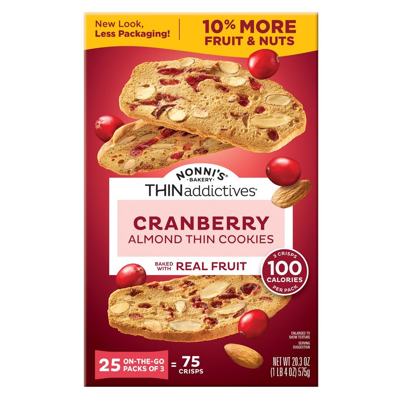Thinaddictives Cranberry Almond Thins 25 ct