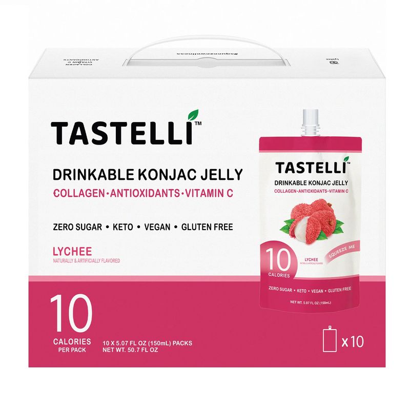 Tastelli Konjac Jelly Lychee 10 Pack 5.07 Ounces Ea