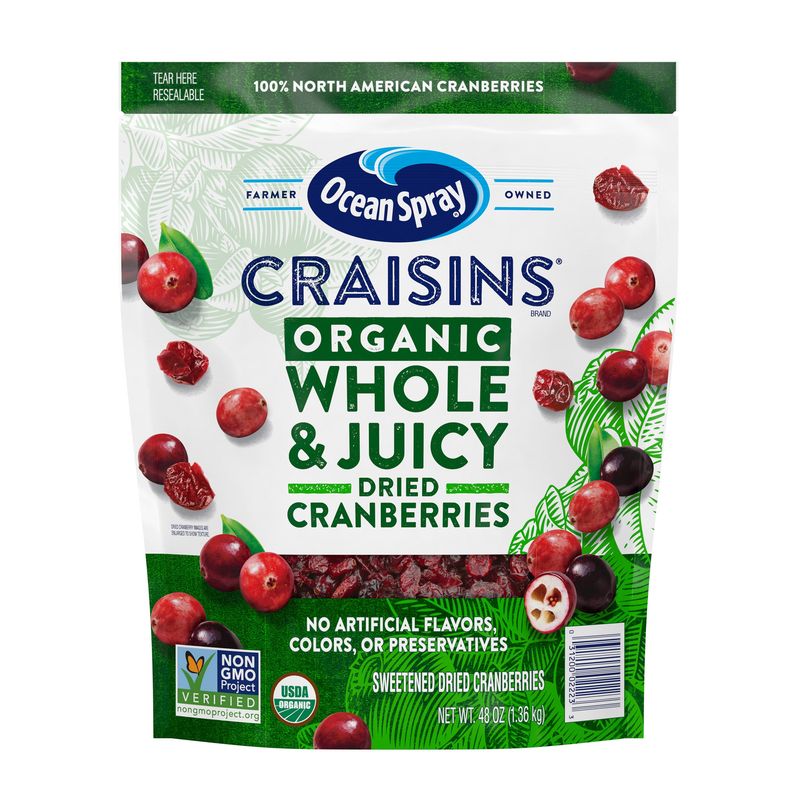 Ocean Spray Organic Dried Cranberries 48 Ounce Bag
