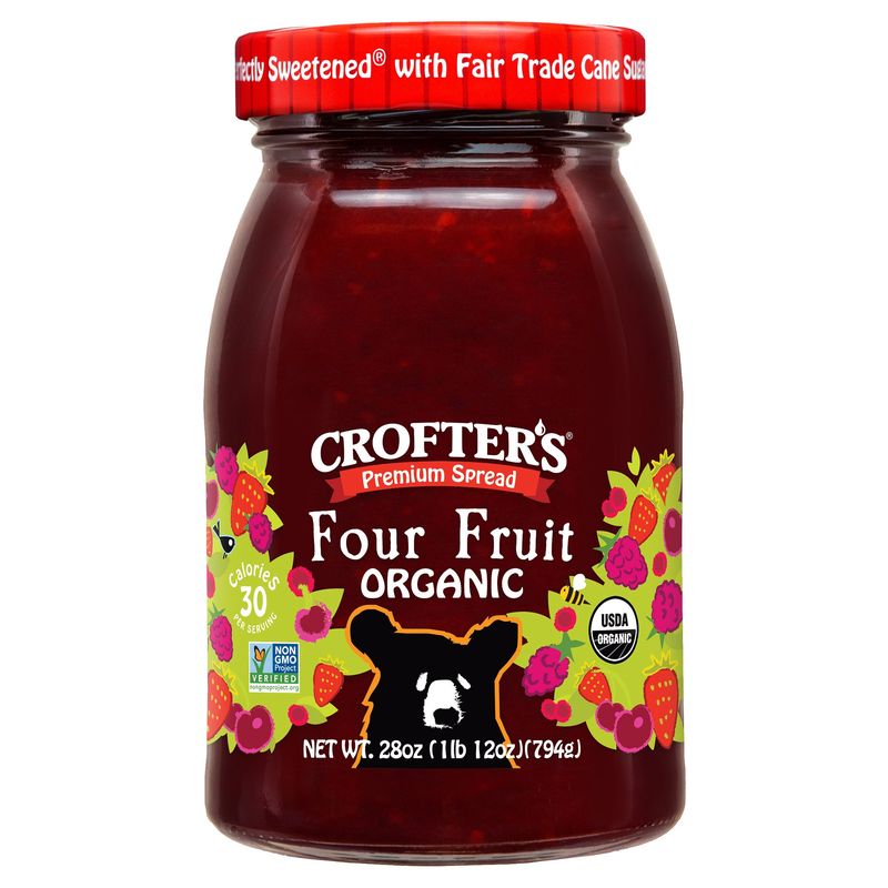 Crofter'S Organic Four Fruit Spread 28 Ounce Jar