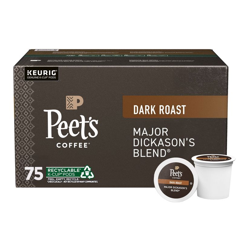 Peet'S Major Dickasons Dark Roast 75 Count K-Cup Pods