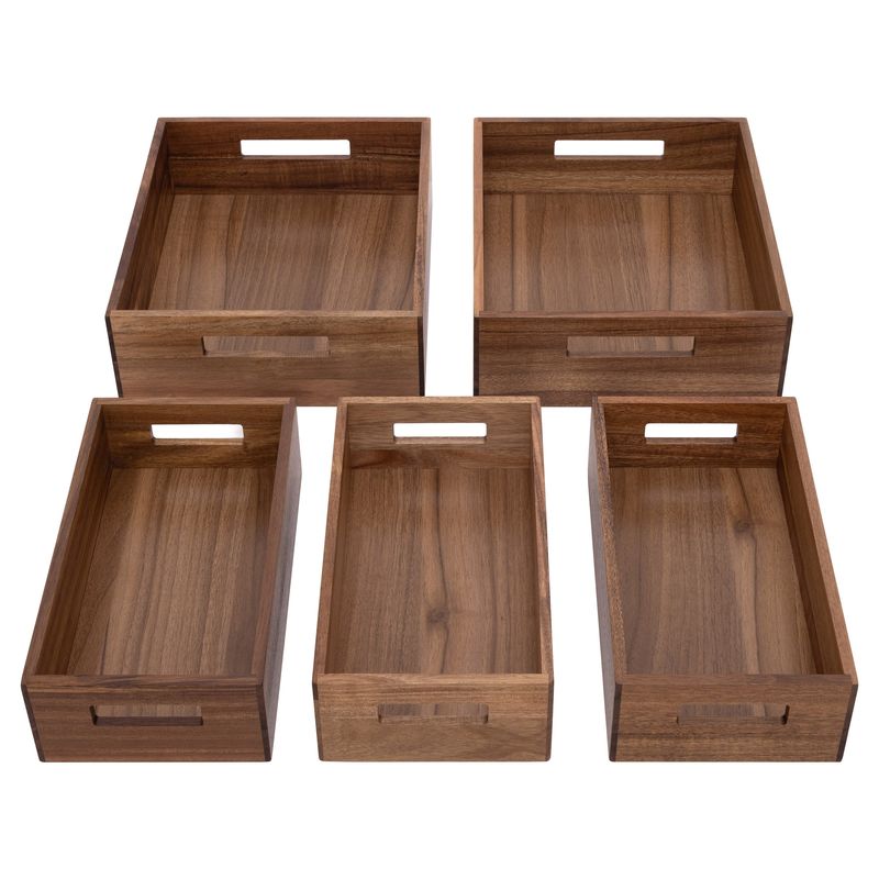 Seville 5-Piece Acacia Storage Bin Set