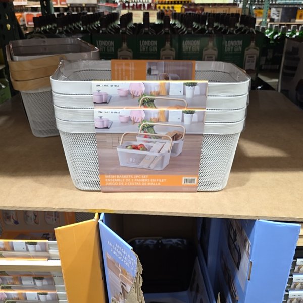 Edifice Mesh Storage Basket With Handle, 2-Pack