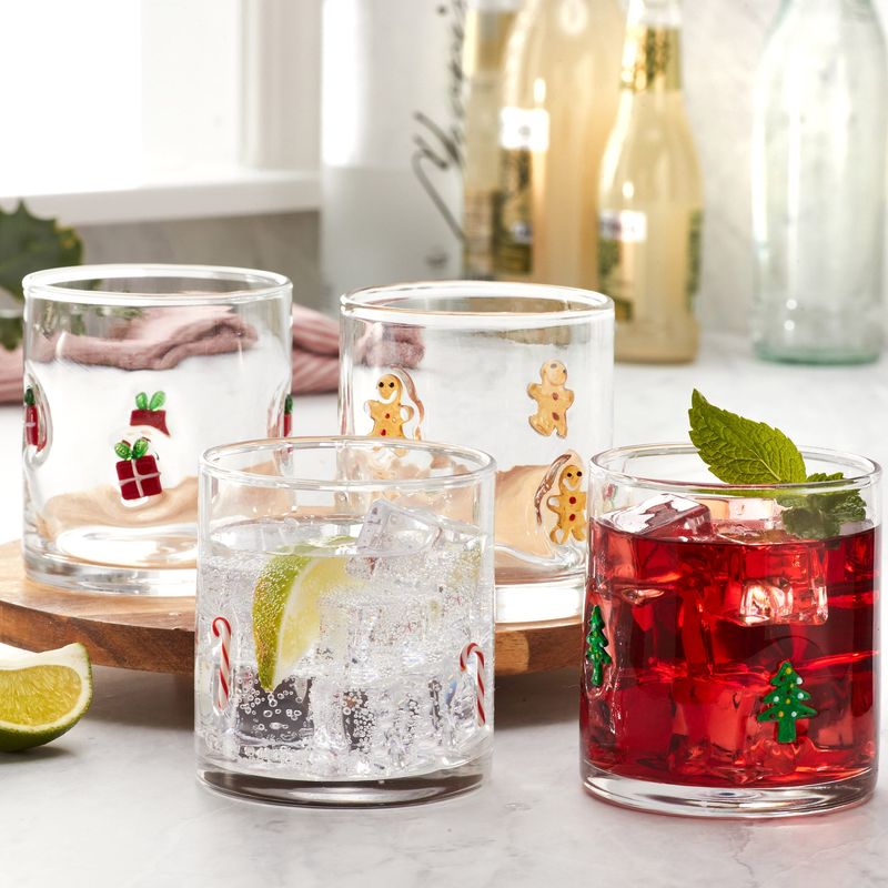 Pandex 14oz Holiday Icon Glass, 4 Pack