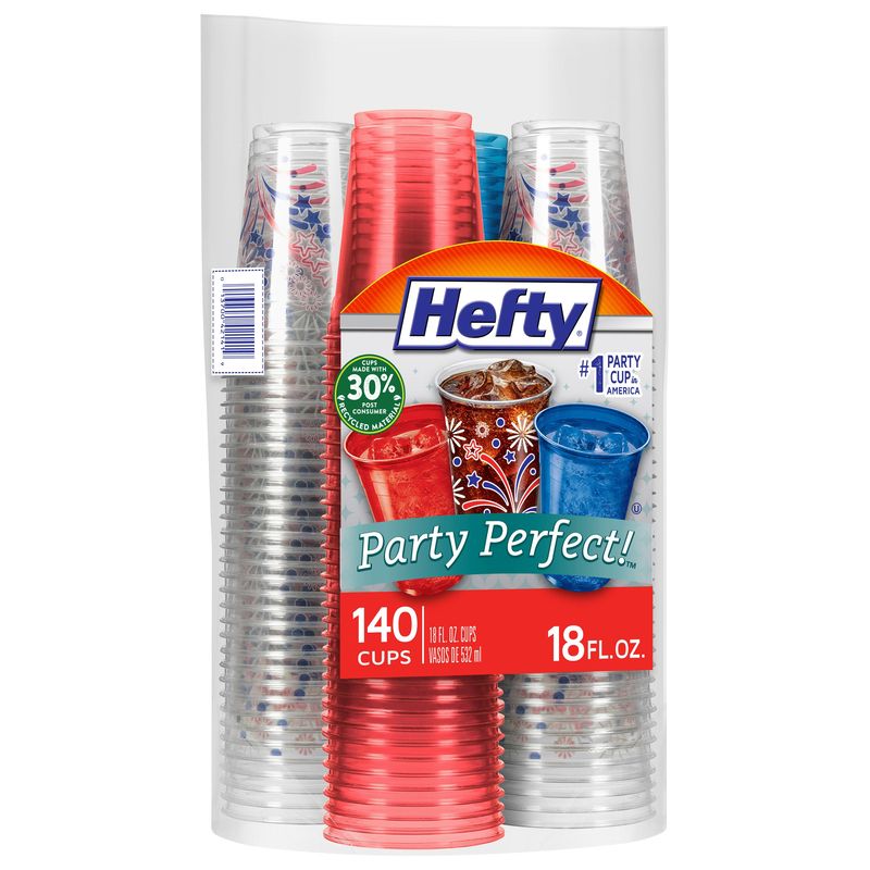 Hefty Color Cup Red,blue,clear 18 oz / 140 ct