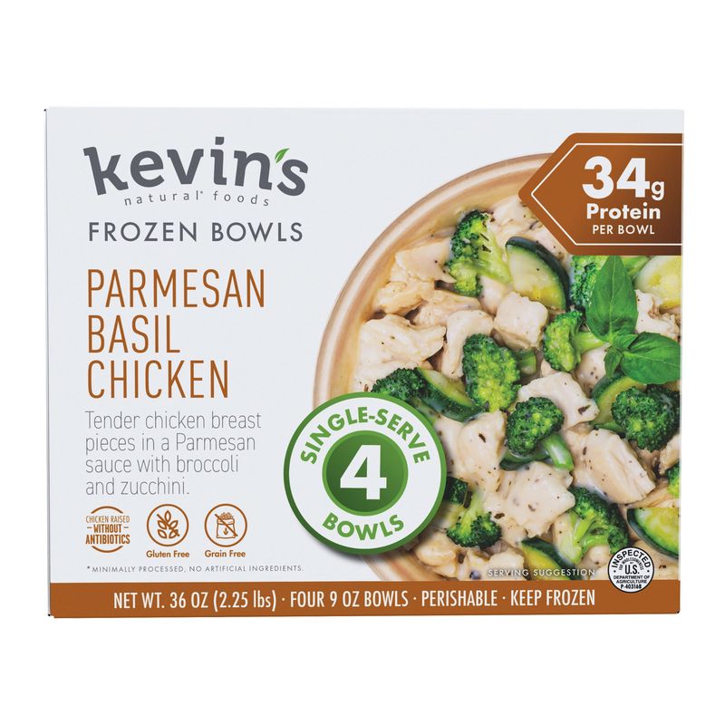 Kevin'S Chicken Parmesan Basil 4/9oz Bowls
