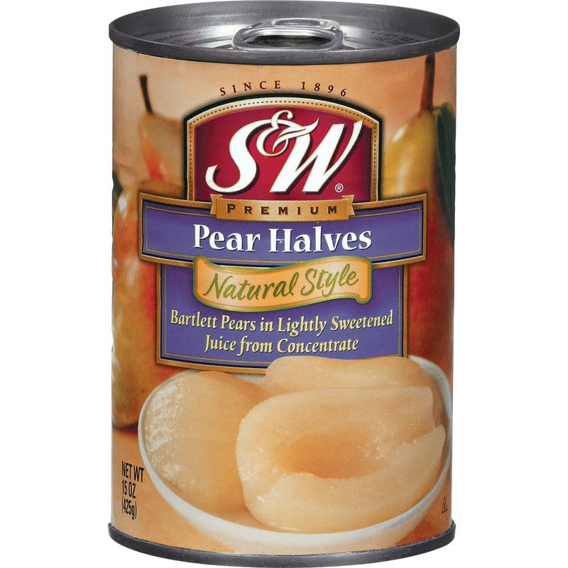 S & W Pear Halves 8/15 oz