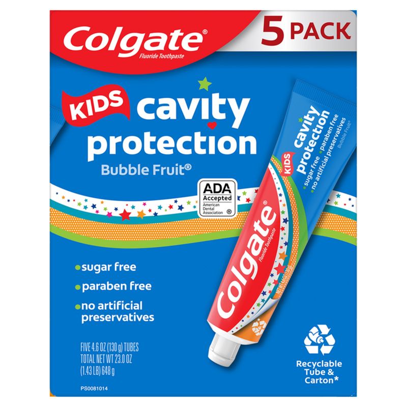 Colgate Kid'S Cavity Protection Toothpaste 5 X 4.6oz Tubes