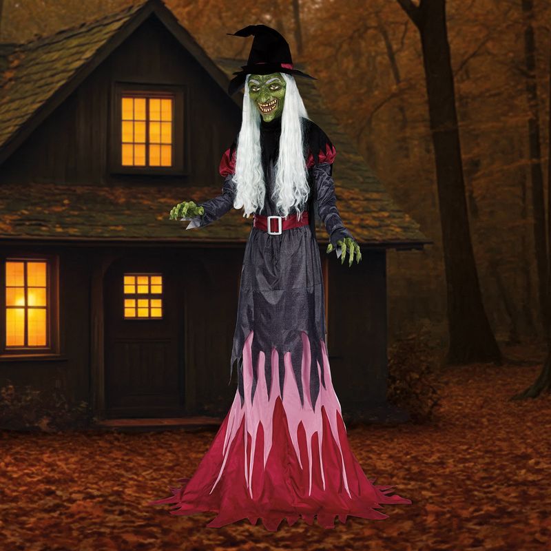 12' Animated Witch With LED Blinking Eyes