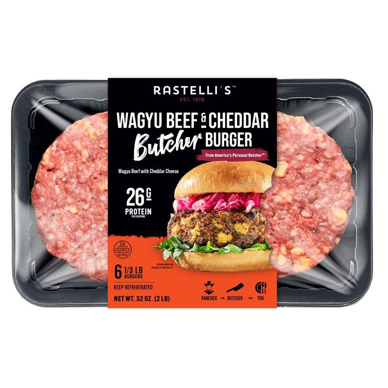 Rastelli'S Wagyu/Cheddar Burgers 31.9 oz (1.99 Lbs)