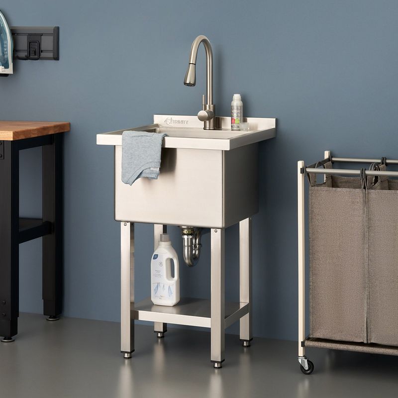 Trinity Utility Sink W/Pullout Faucet 18x16x13