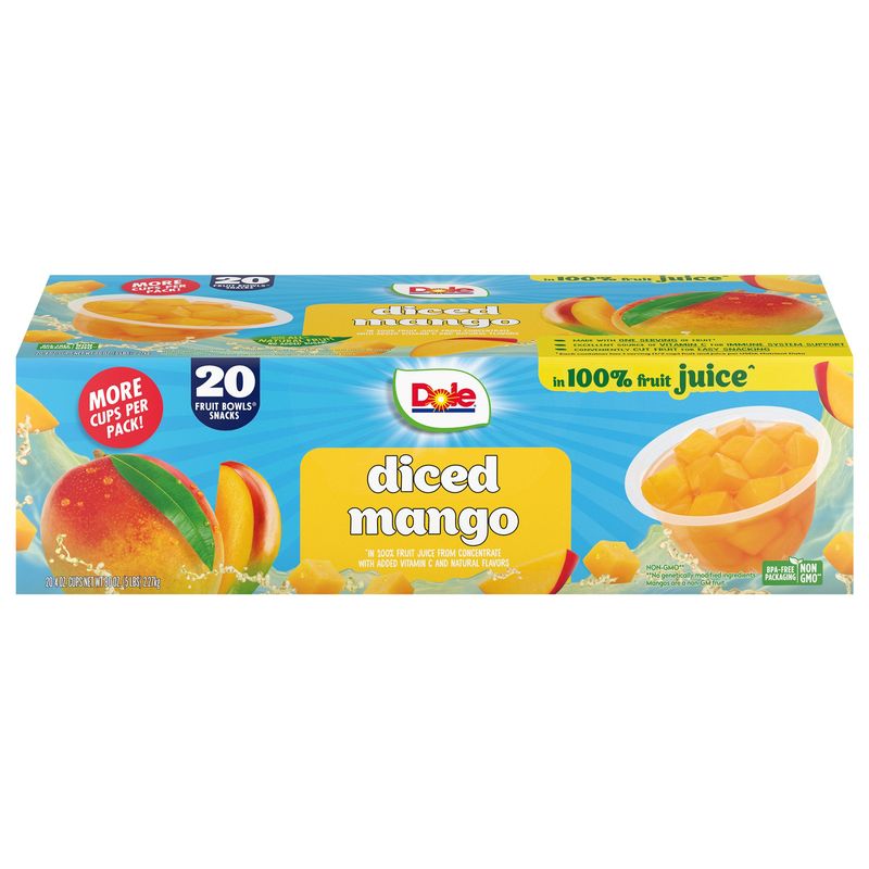 Dole Mango Fruit Bowls 20/4 Ounce Cups