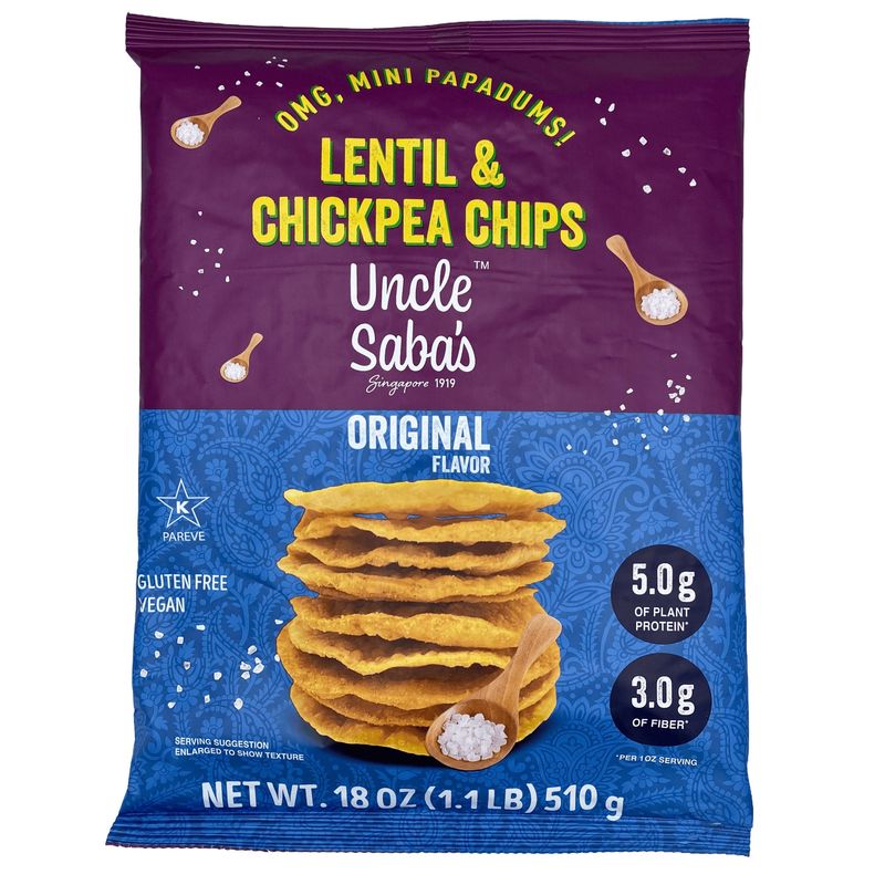 Uncle Saba'S Sea Salt Mini Papadums 18 oz