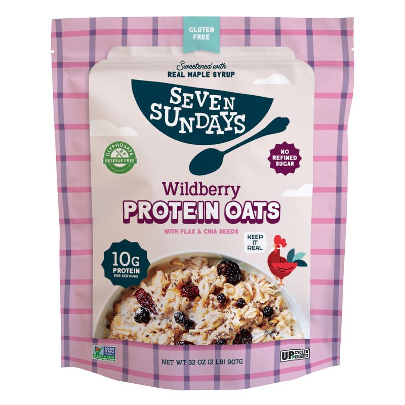 Seven Sundays Wildberry Protein Oats 32 Ounce Bag