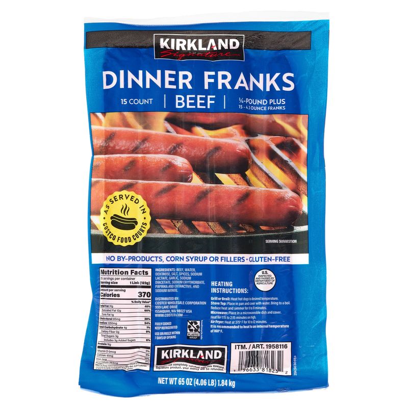 Kirkland Signature Beef Dinner Franks 4.06 lb