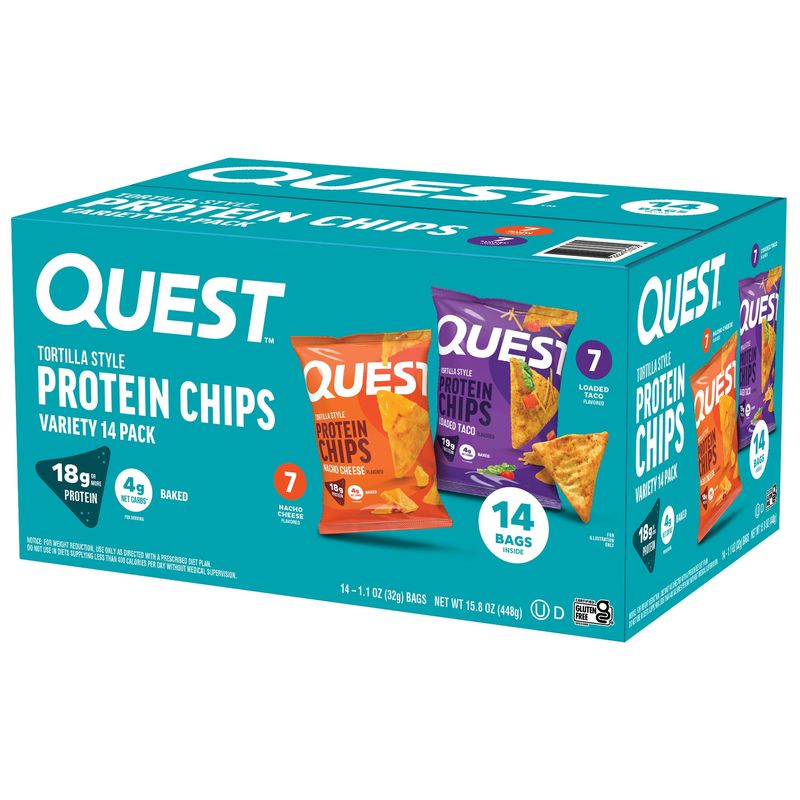 Quest Tortilla Chips Nacho & Loaded Taco 14/1.1 oz
