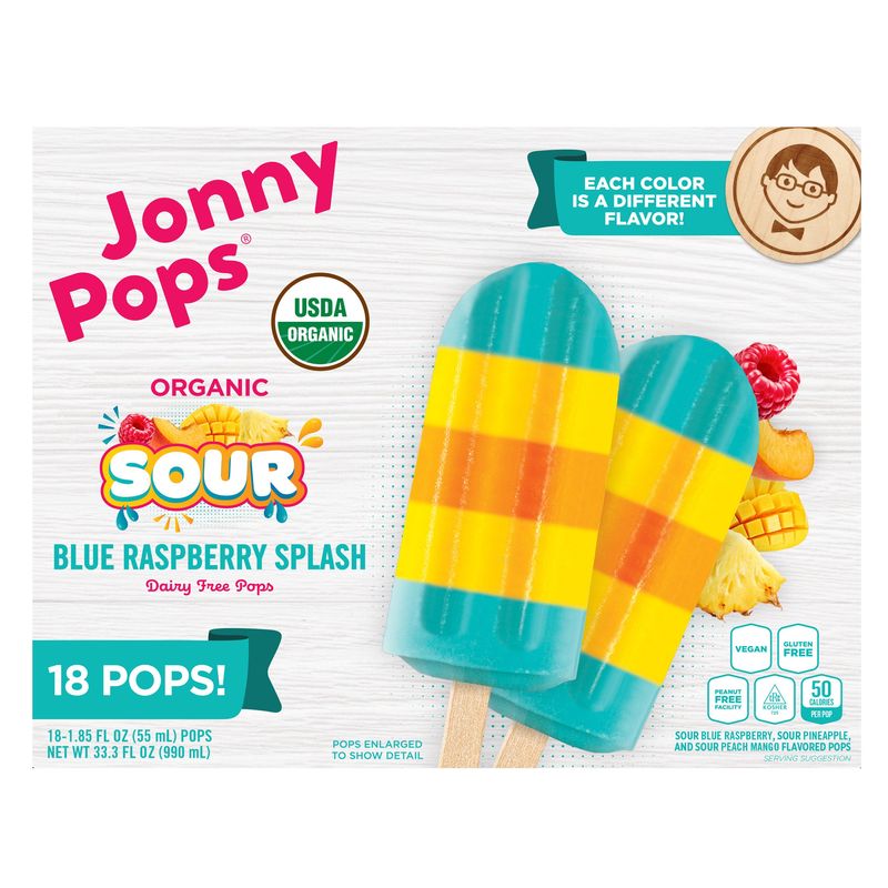 Jonny Pops Sour Blue Raspberry 18 Count Box