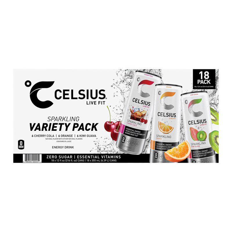 Celsius Sparkling Vty 18/12 Ounce Cans