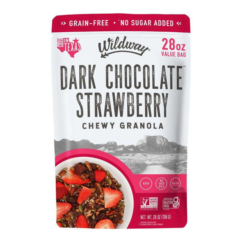 Wildway Dark Chocolate Strawberry Granola 28 oz