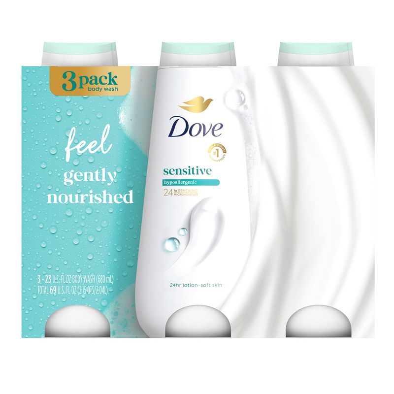 Dove Sensitive Body Wash 3x23 fl oz