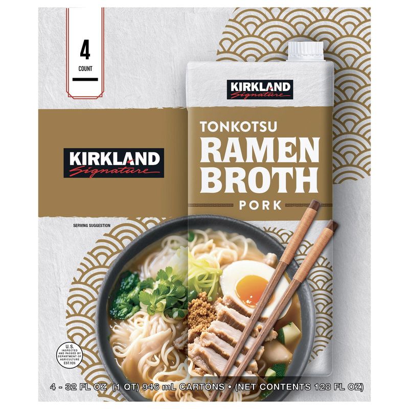 Kirkland Signature Tonkotsu Ramen Broth 4 Pack 32 Ounces Each
