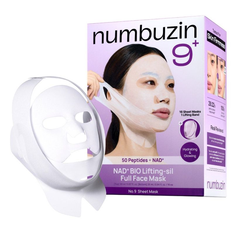 Numbuzin No.9 Nad+ Bio Lifting Sheet Mask 16-Count