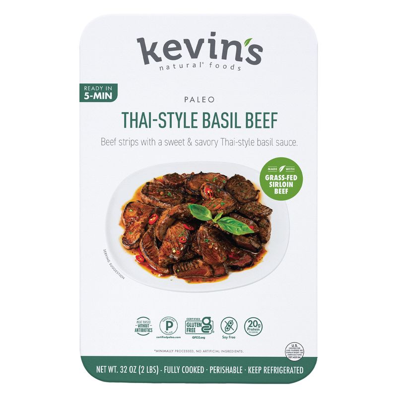 Kevin'S Natural Foods Thai-Style Basil Beef 32 Ounce Package