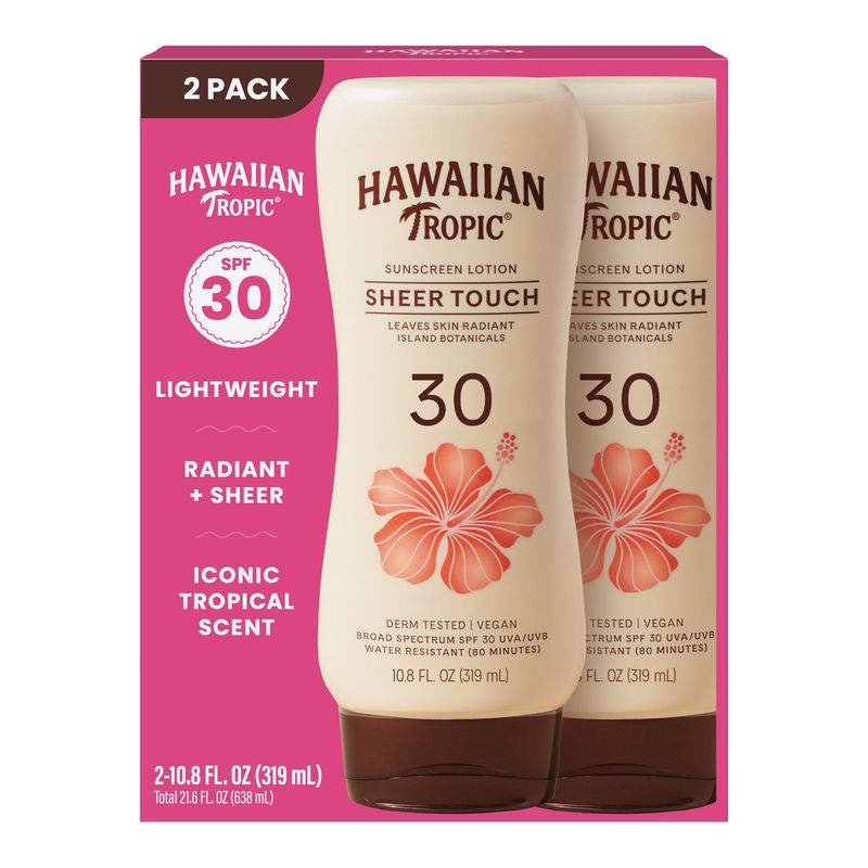 Hawaiian Tropic Sheer Touch SPF 30 Lotion 10.8 Oz/2pk