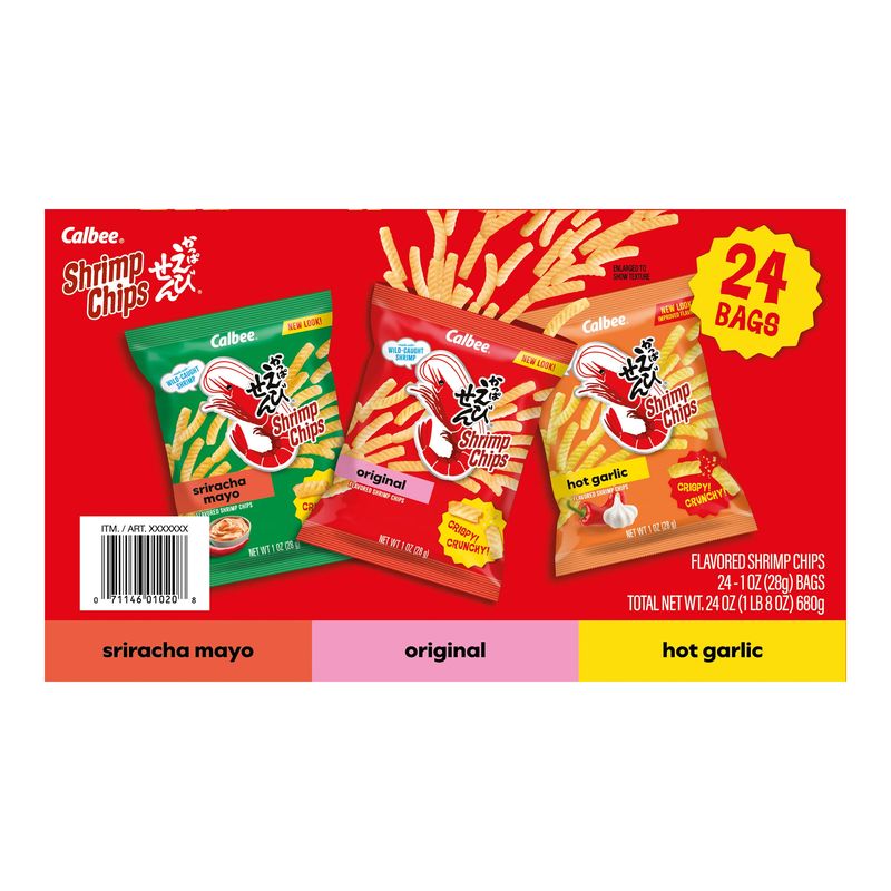 Calbee Shrimp Chip Variety 24 Count Box