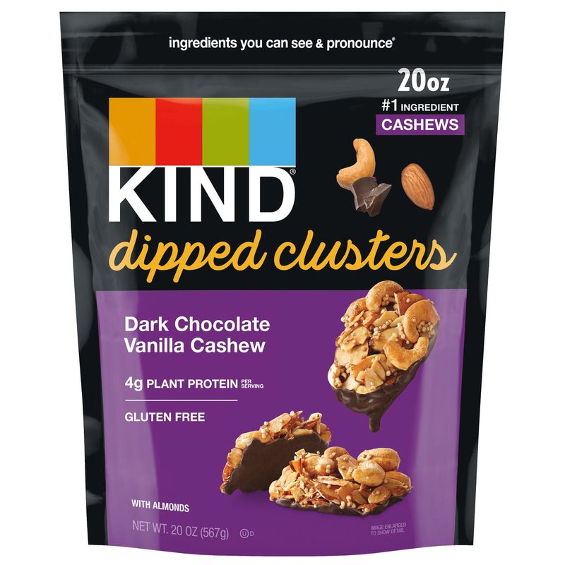 Kind Dark Chocolate Vanilla Cashew Cluster 20 Ounces
