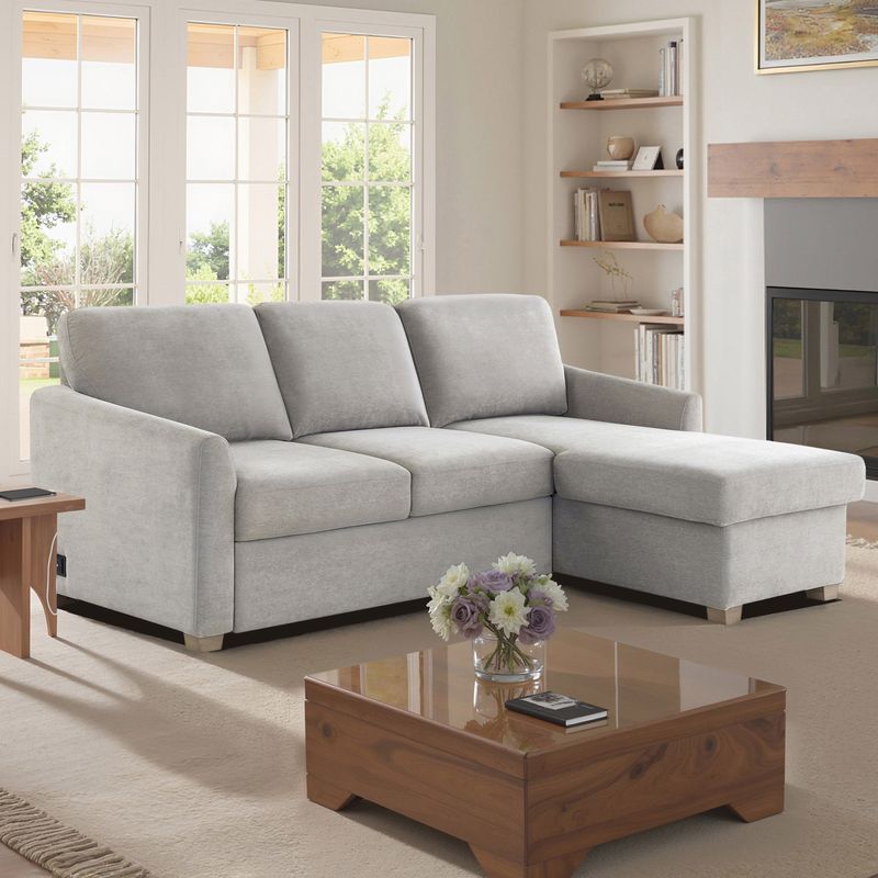 Coddle Cameron Fabric Sleeper Sofa With Reversible Chaise