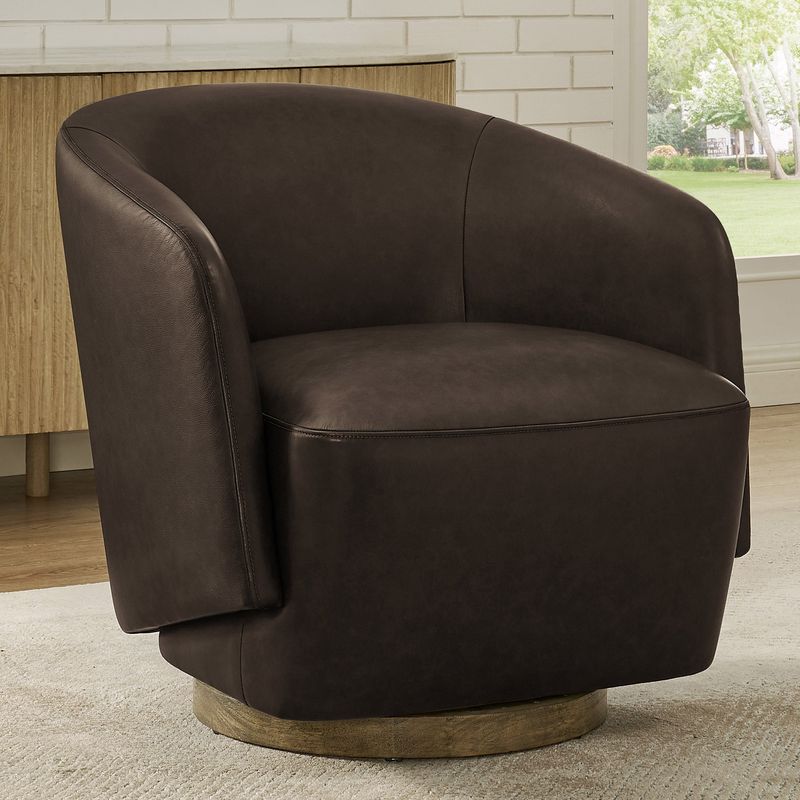 Henredon Murphy Leather Swivel Chair