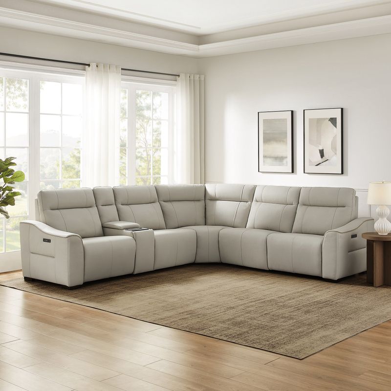 Aiden & Ivy Monica Leather Power Reclining Sectional