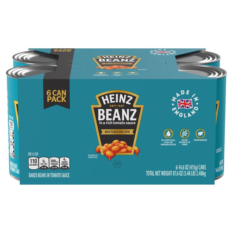 Heinz Beanz in Tomato Sauce 6 Pack 14.6 Ounces Ea