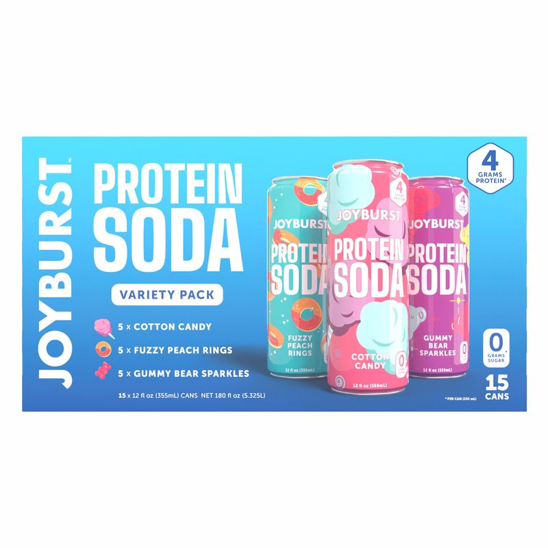 Joyburst Protein Soda 15/12 oz Cans