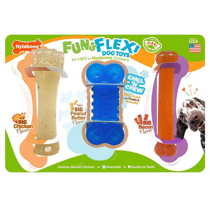 Nylabone Fun & Flexi Dog Toy 3 Pack