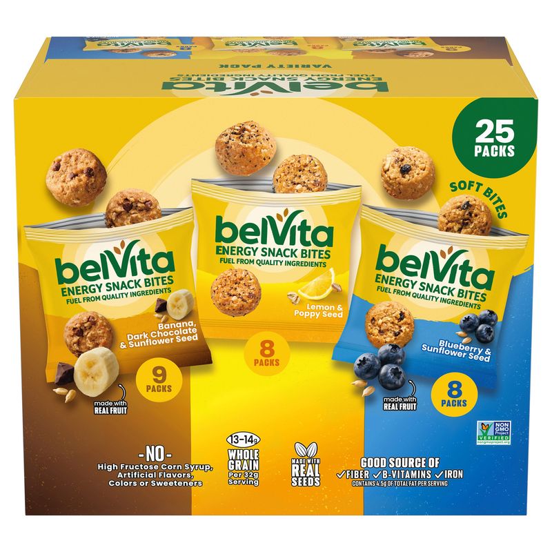 Belvita Energy Bites Three Flavor Variety 25 Packs
