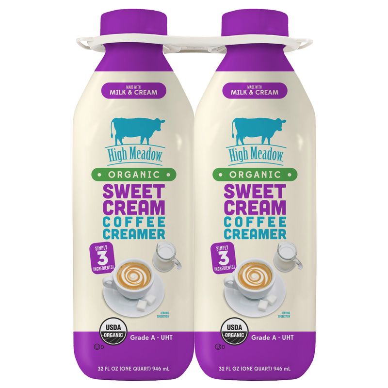 High Meadow Organic Coffee Creamer 2/32 Ounce Bottles