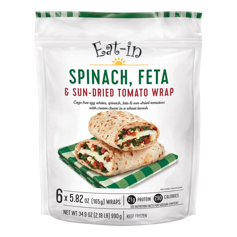 Eat in Foods Spinach Feta Wrap 6 Count Bag