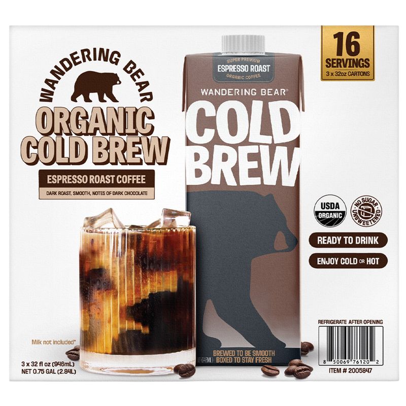 Wandering Bear Organic Espresso Roast 3-32 oz (.75 Gal)