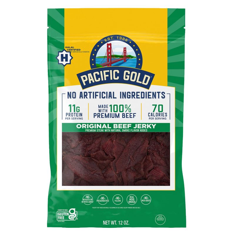 Pacific Gold Halal Beef Jerky 12 oz (0.75 Lb)
