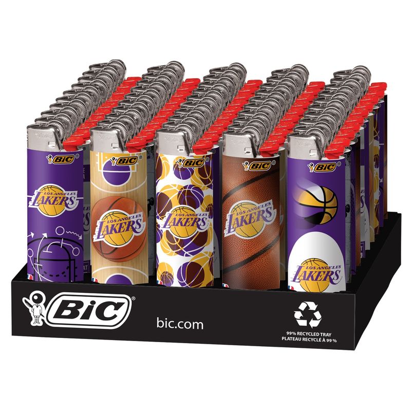 Bic Maxi Lighters Los Angeles Lakers 50 ct Tray